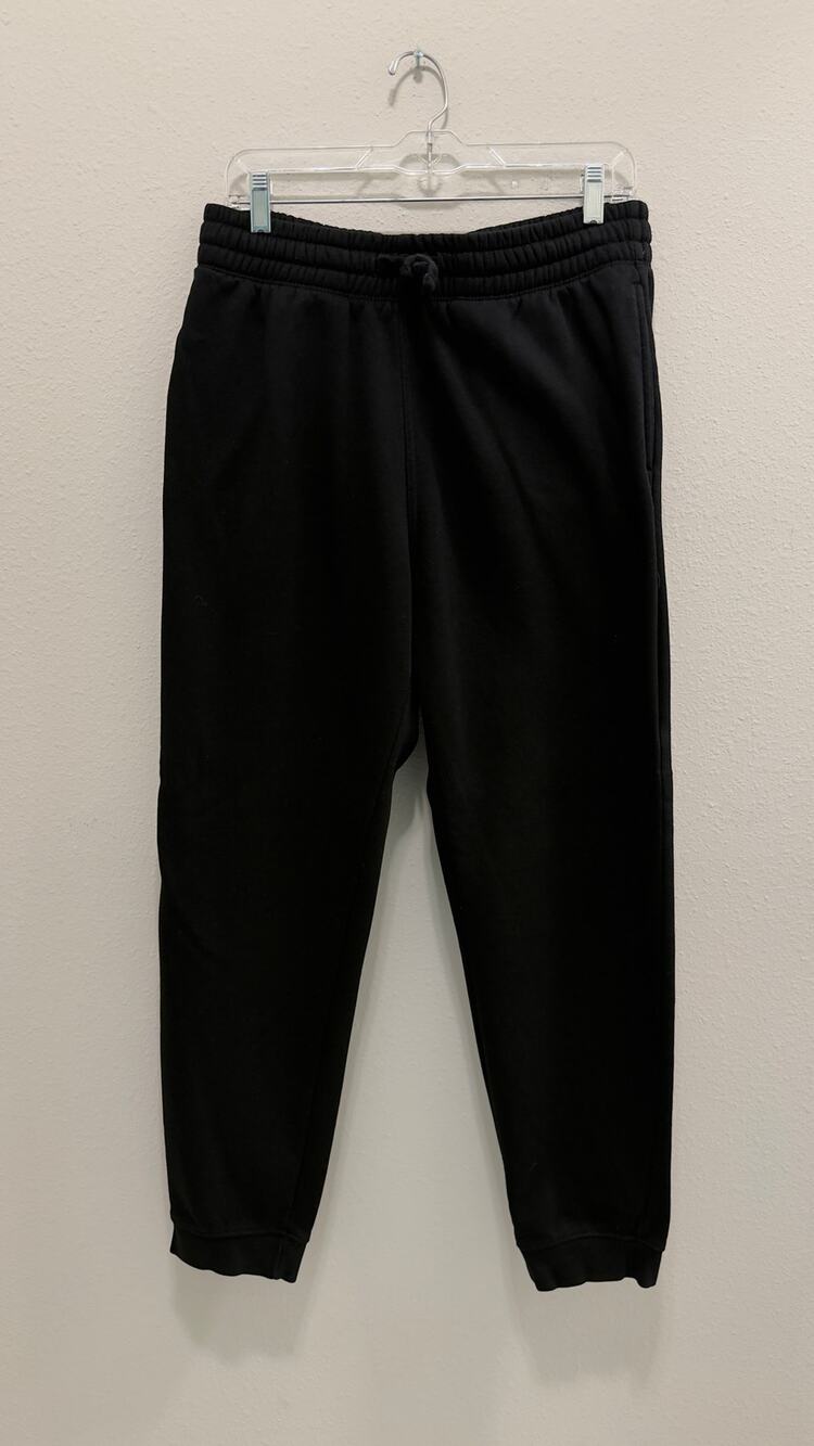 H&M Mens Regular Fit Fleece Joggers Sweatpants Black Drawstring Large